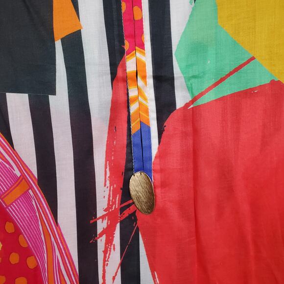 Ammara Khan Kaftan Womens Large Multicolor Artsy Art to Wear Tunic Pakistan - Picture 4 of 12